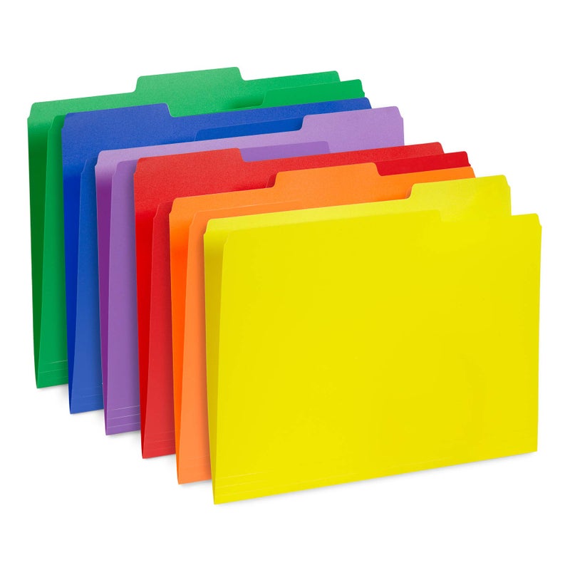 Blue Summit Supplies Plastic File Folders, 1/3 Cut Tab, Heavy Duty Multi Colored Poly Folders, Letter Size, 30 Pack - Image 2
